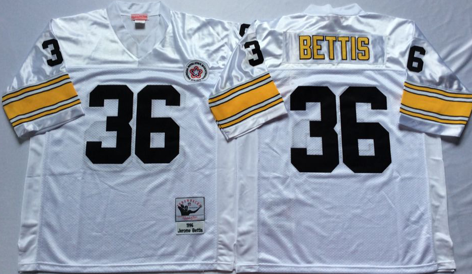 Men NFL Pittsburgh Steelers 36 Bettis white Mitchell Ness jerseys